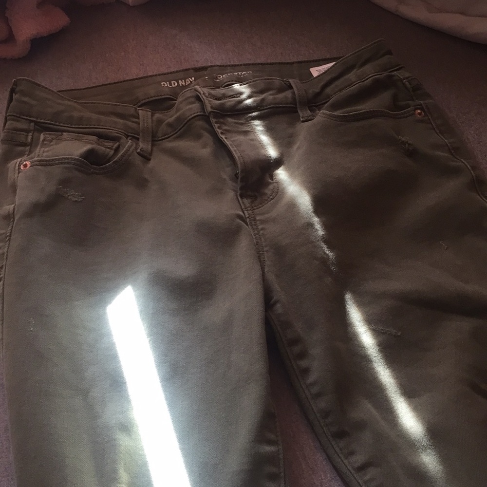 light green super skinny destroyed jeans